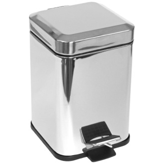 Waste Basket Square Chrome Waste Bin With Pedal Gedy 2209-13